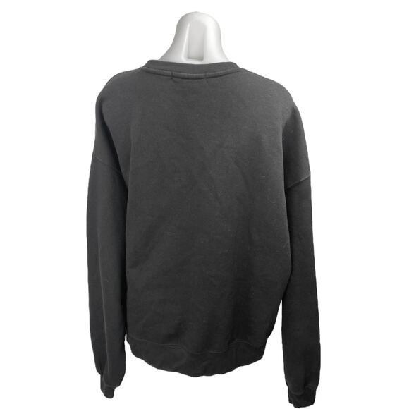 WeWoreWhat Women's Black Long Sleeve Crewneck Fleece Knit Sweater Top Size L - Picture 2 of 4